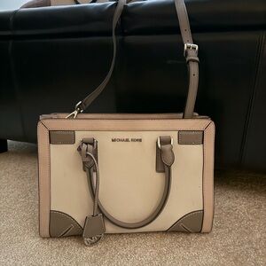 Michael Kors Tan, Pink and Brown Satchel